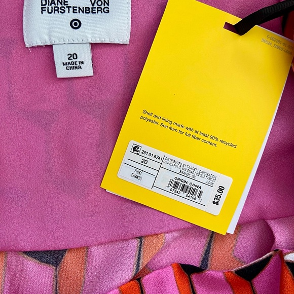 Diane von Furstenberg 90s Shift Pink Modern Geo Mini Dress DVF for Target - Picture 4 of 4